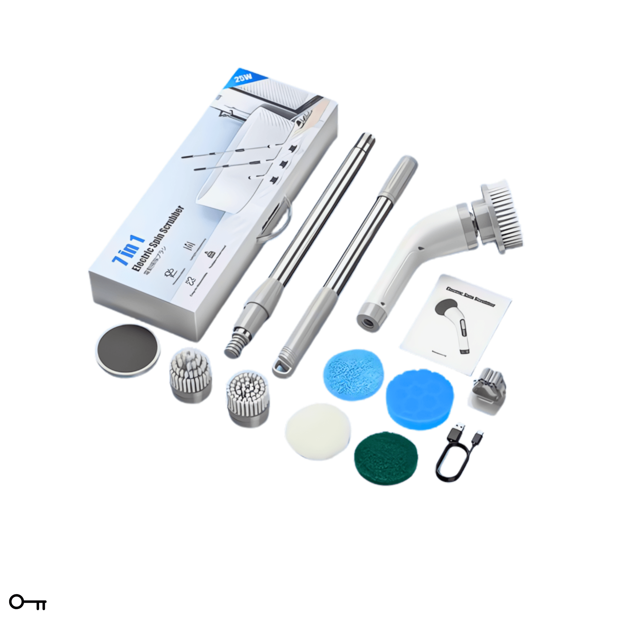 package of 7-in-1 spin scrubber