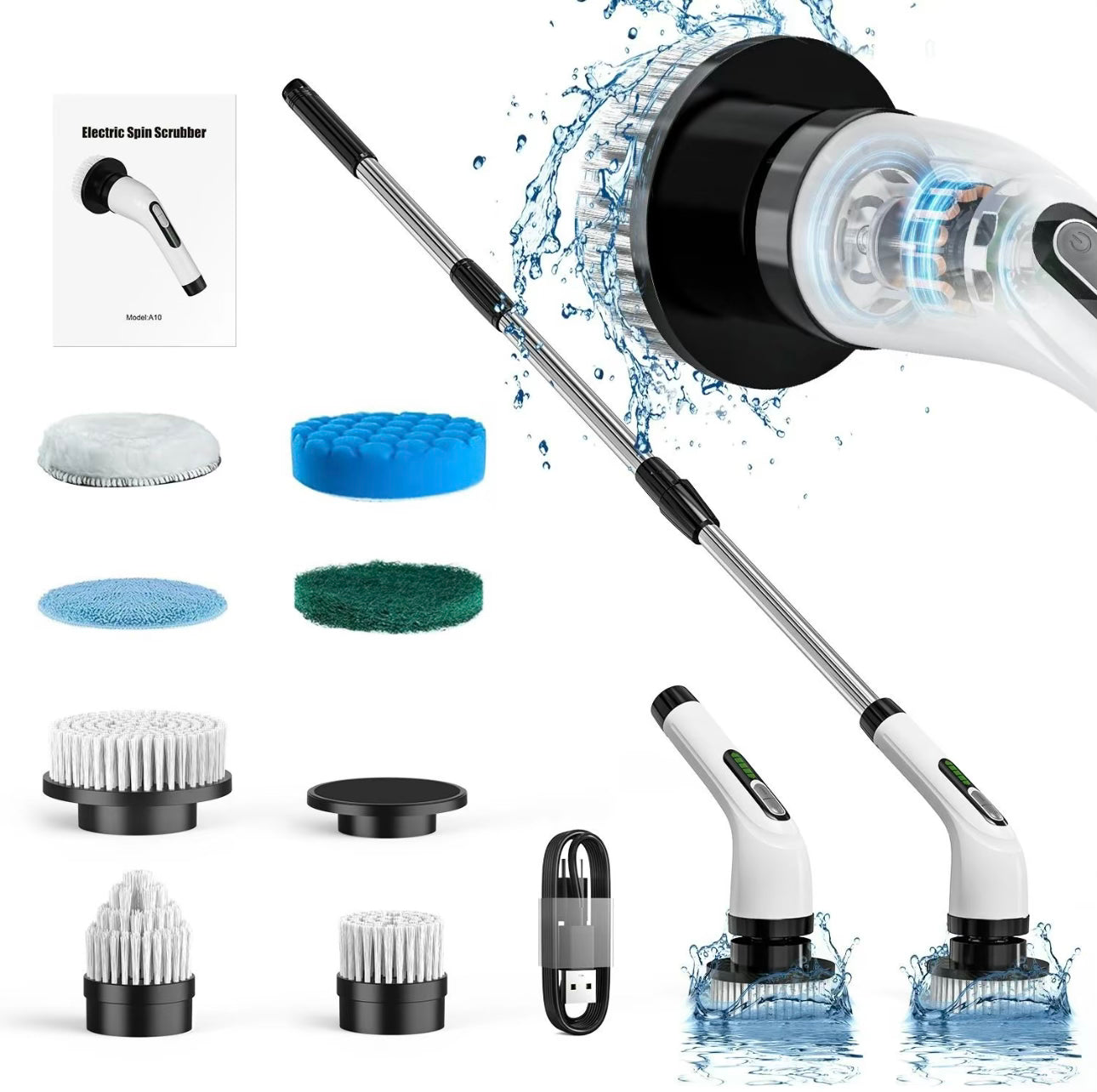 black - 7 in 1 Electric Spin Scrubber