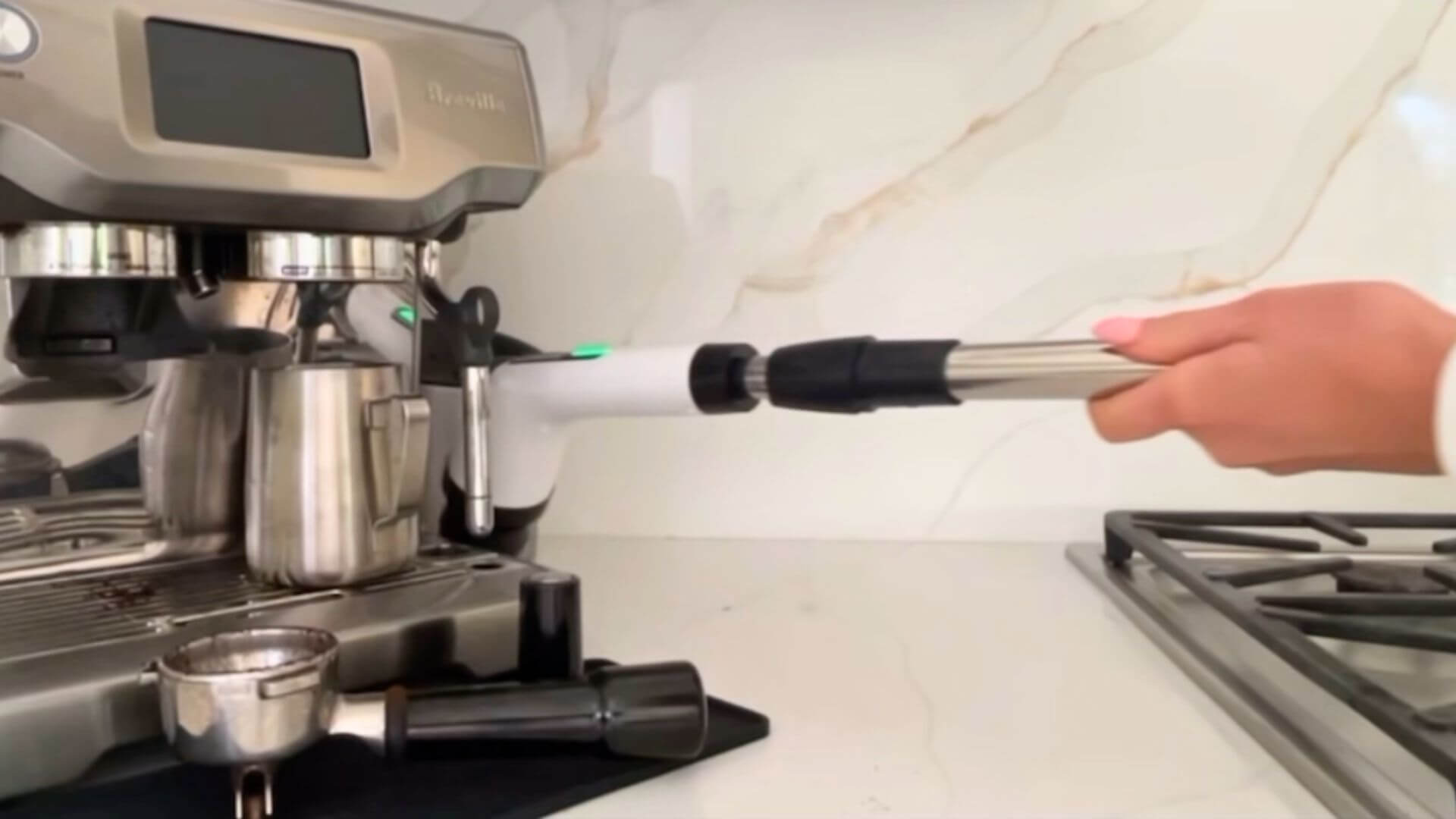 Cleaning corners with 7 in 1 spin scrubber 